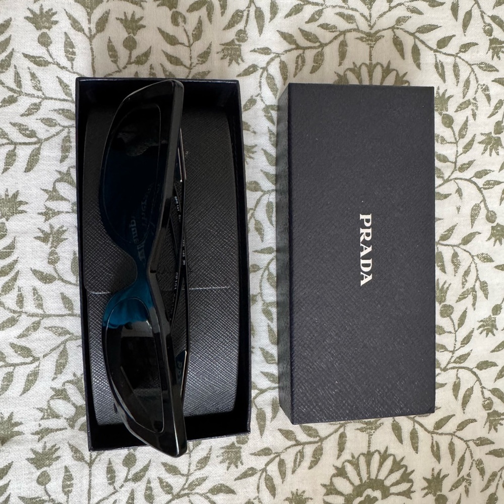 Prada Rectangle Black Sunglasses - image 1